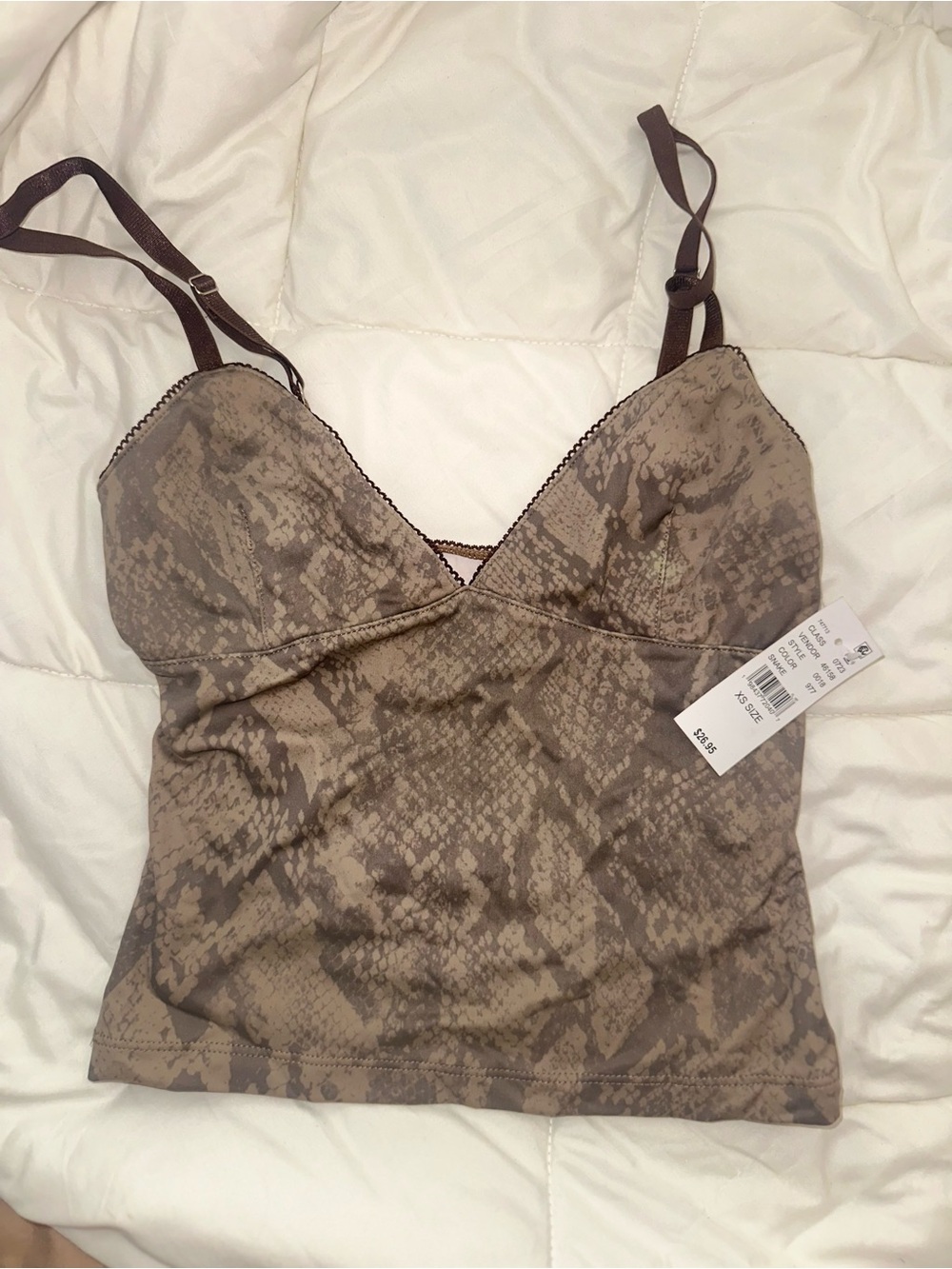NWT PacSun Snakeskin Crop Cami Tank Top
